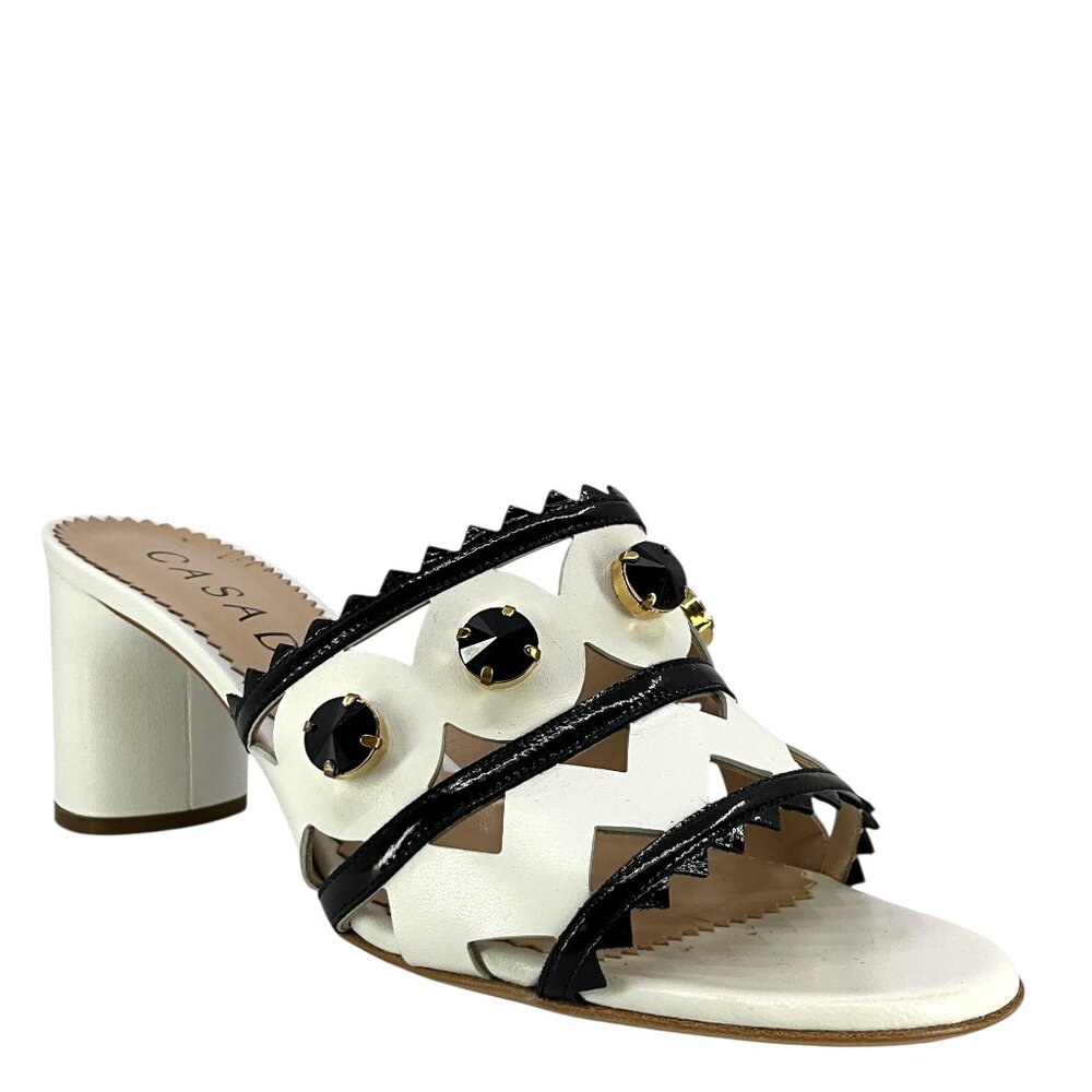 CASADEI Rainplack Leather Sandals Size 7.5